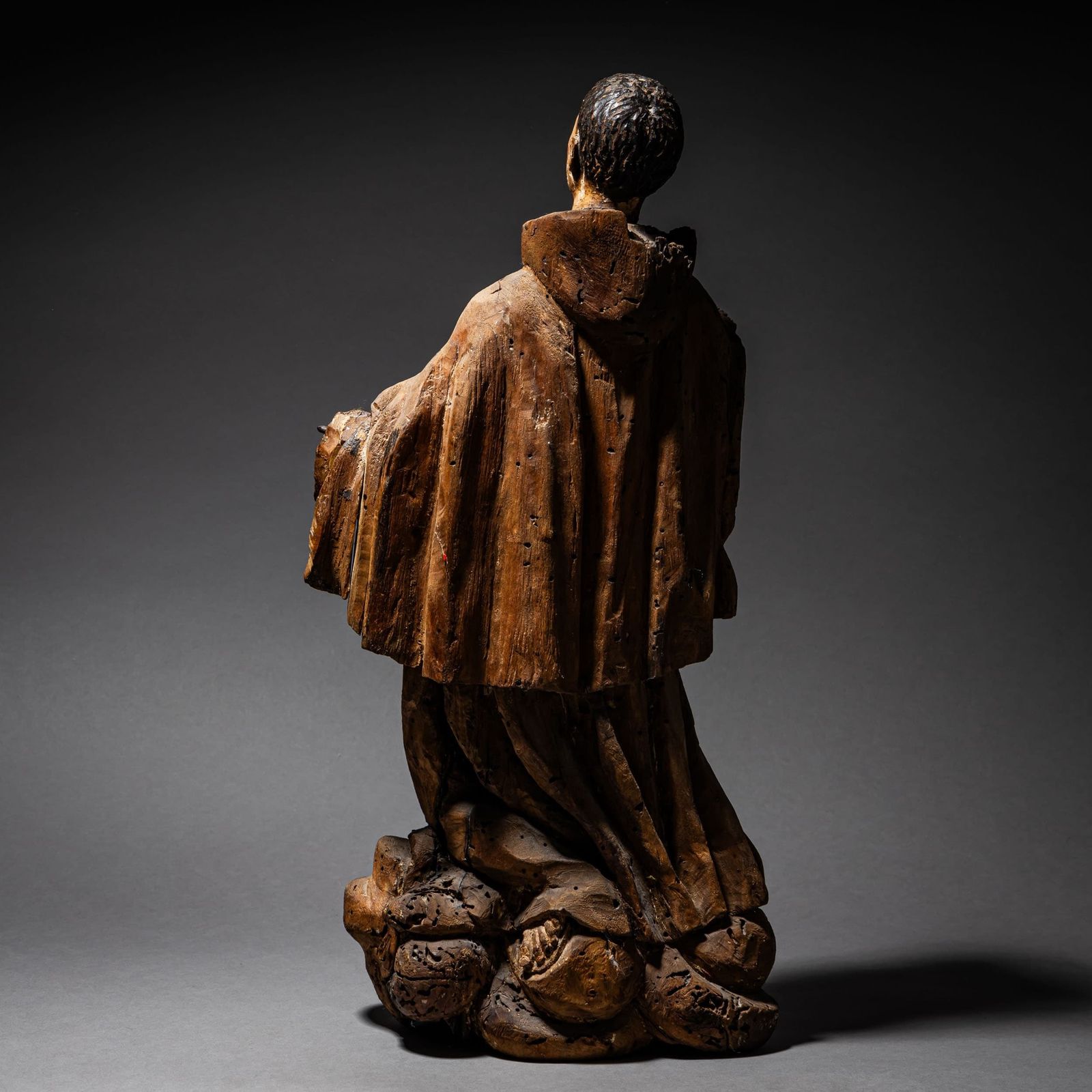 Wooden Sculpture Of Saint Francis Of Assisi, 18th Century photo vinterior