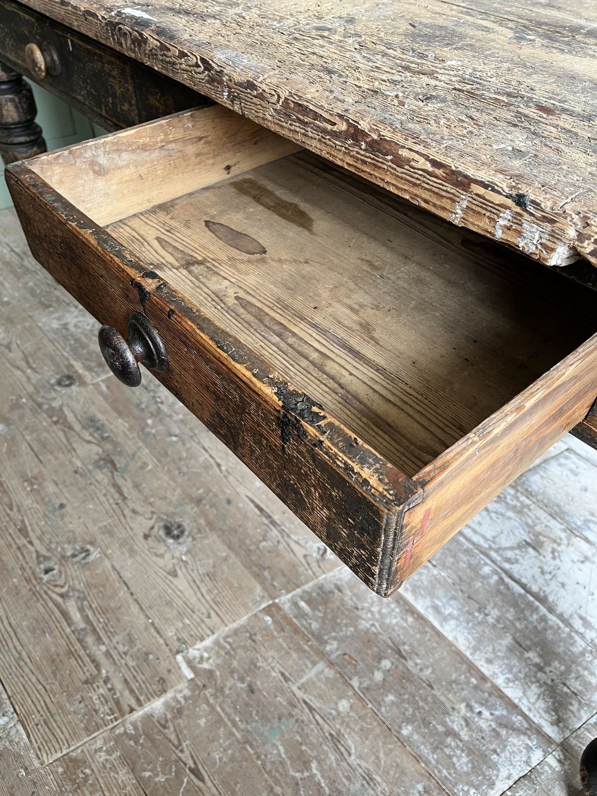 photo furniture A Very Rustic Characterful Artists Studio Workshop Table