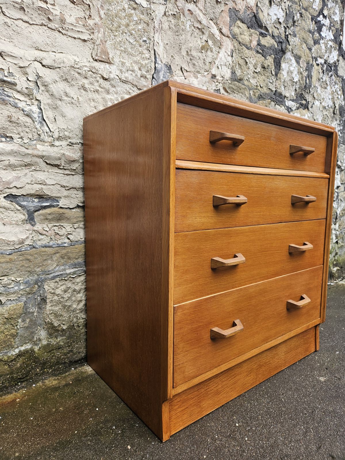 photo buy G Plan Oak Chest Of Drawers: Mid Century Modern Brandon Range Four Drawer Tallboy