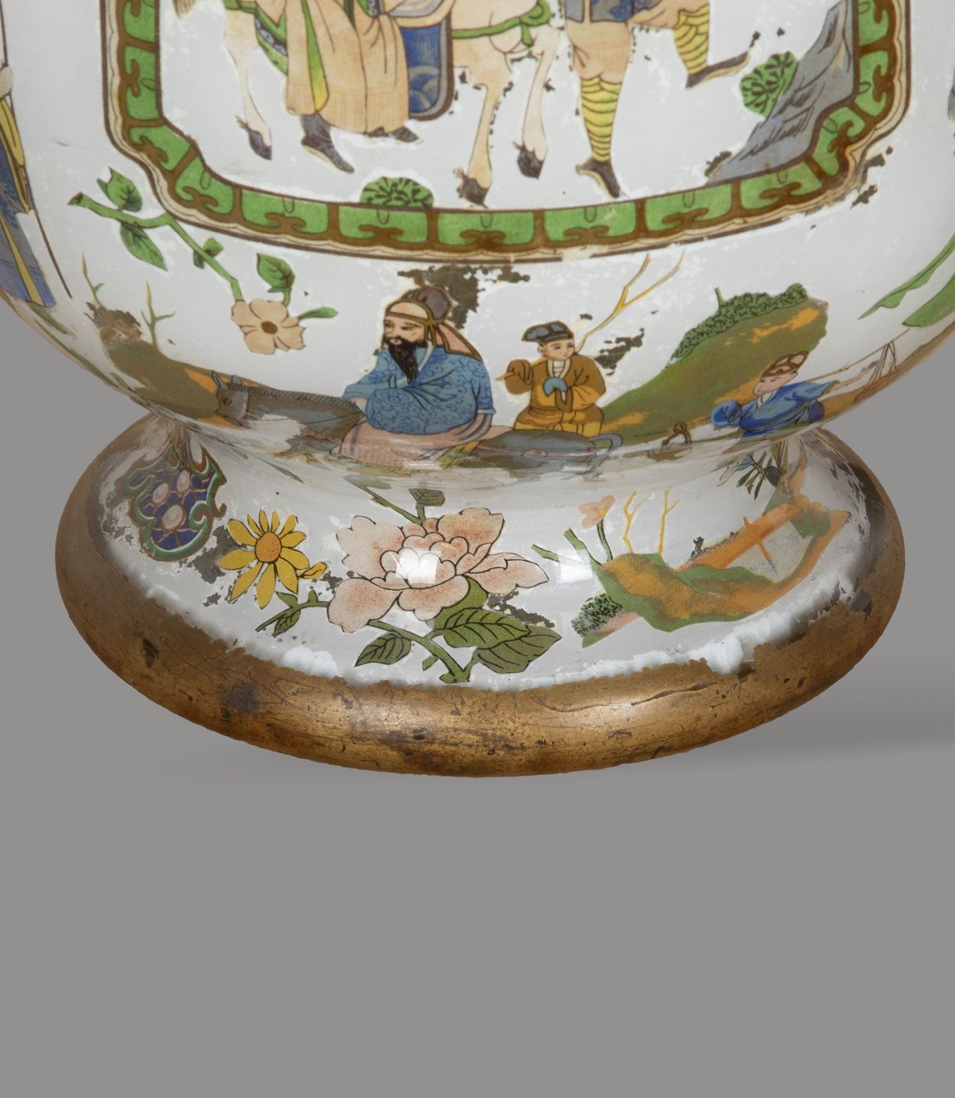 Pair Of 19th Century English Decalcomania Vases photo for sale