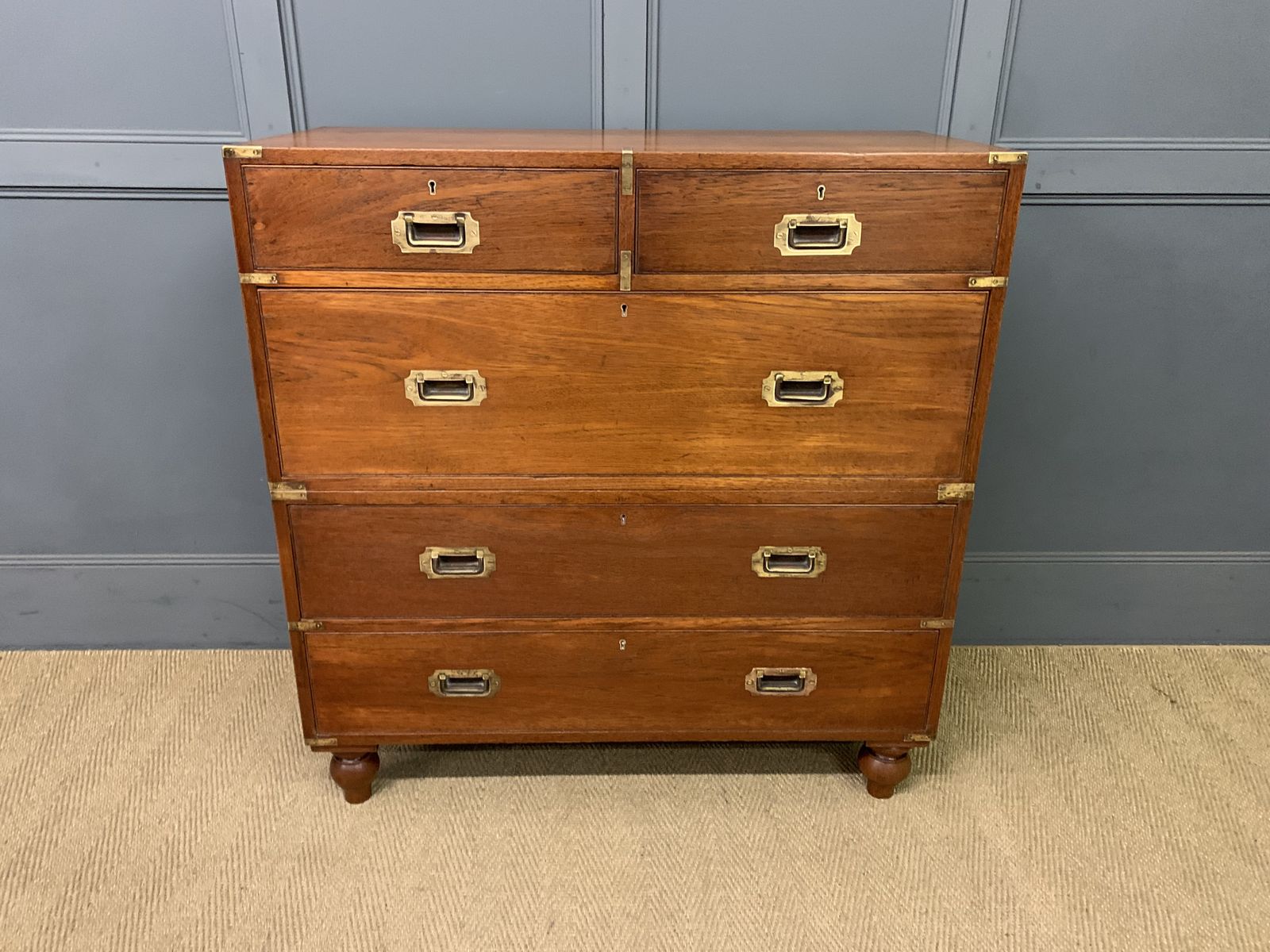 Victorian Teak Military Chest By Army & Navy photo for sale