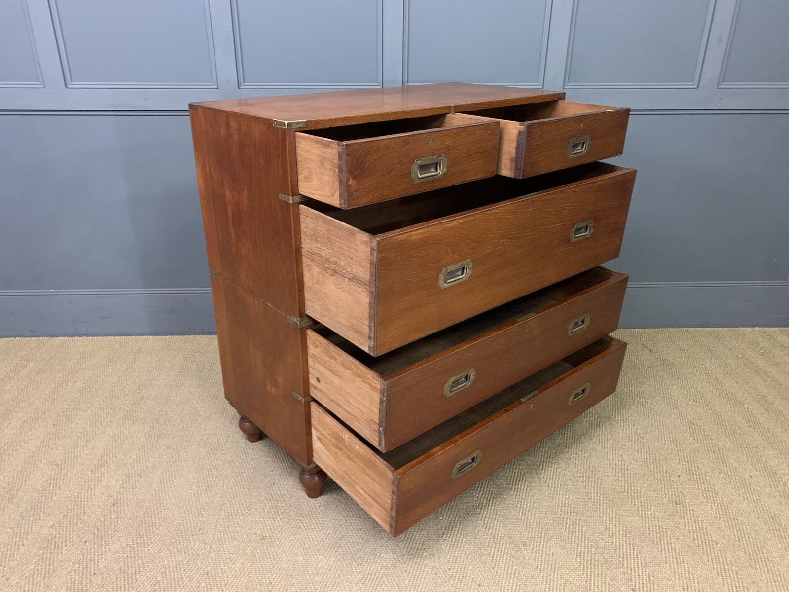 2450.0 Victorian Teak Military Chest By Army & Navy photo