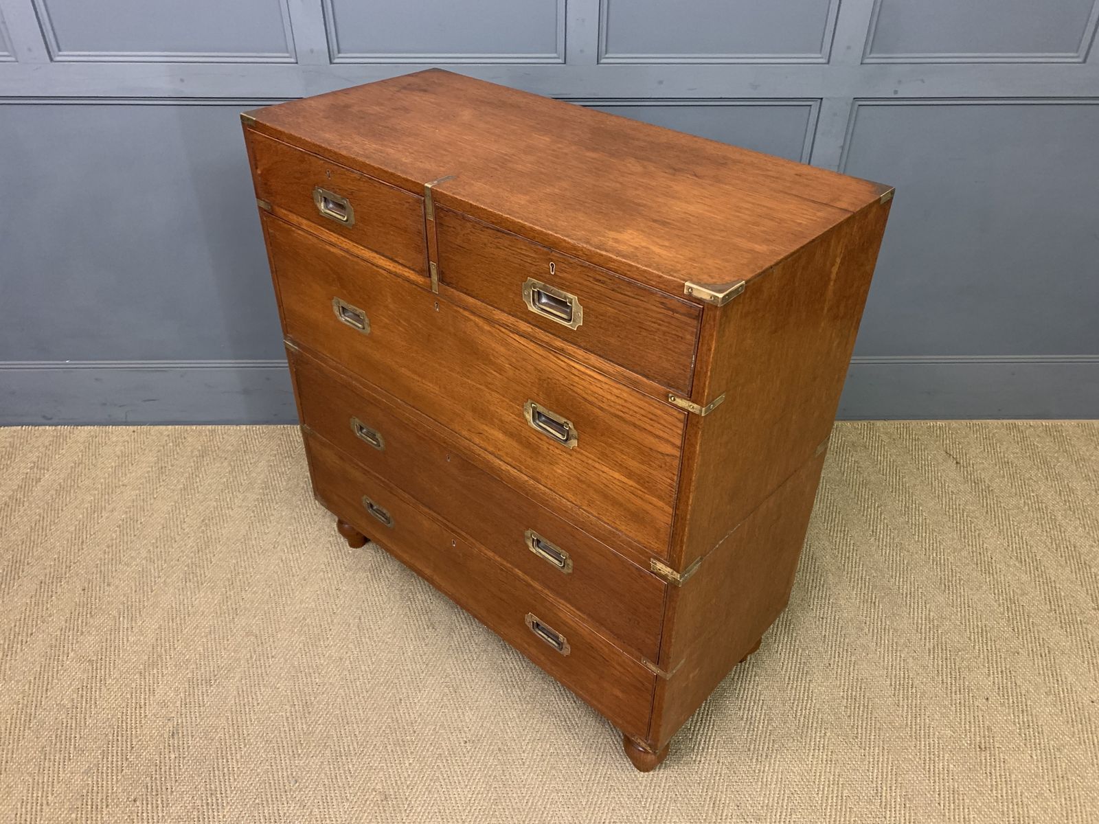 photo vinterior Victorian Teak Military Chest By Army & Navy