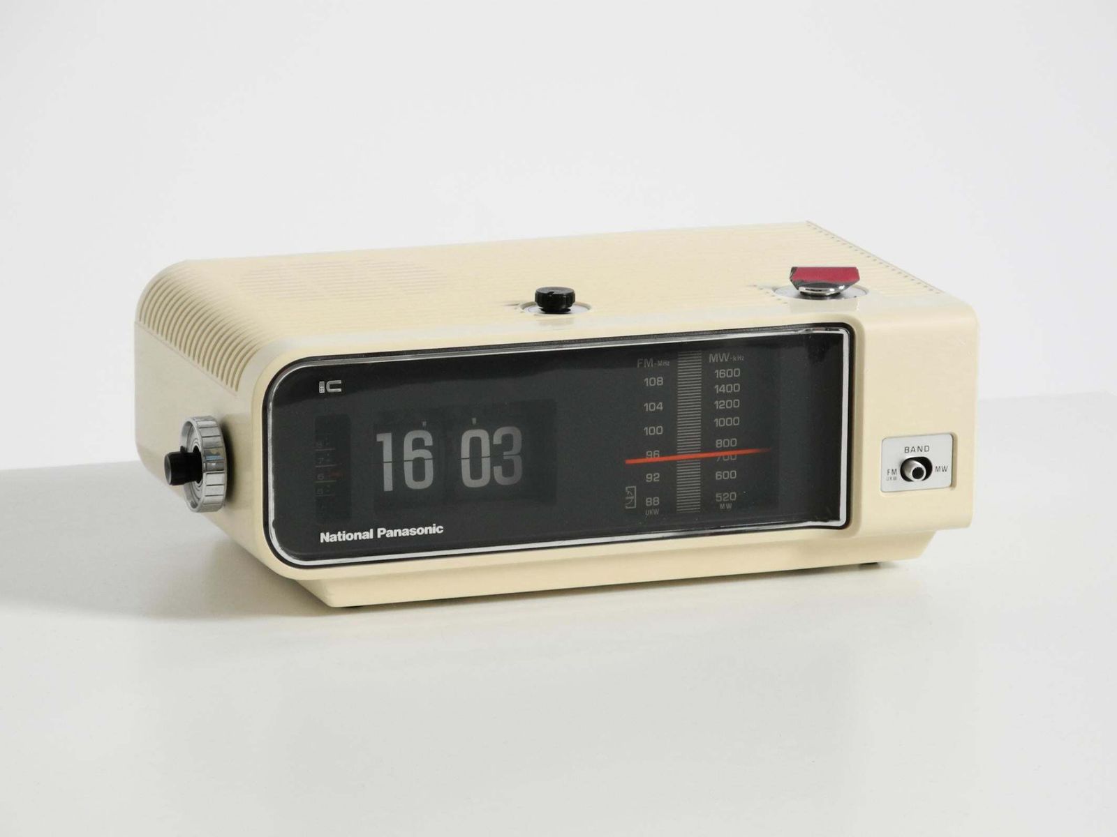 Original 1970s National Panasonic Flip Number Radio Alarm Clock Model. photo furniture