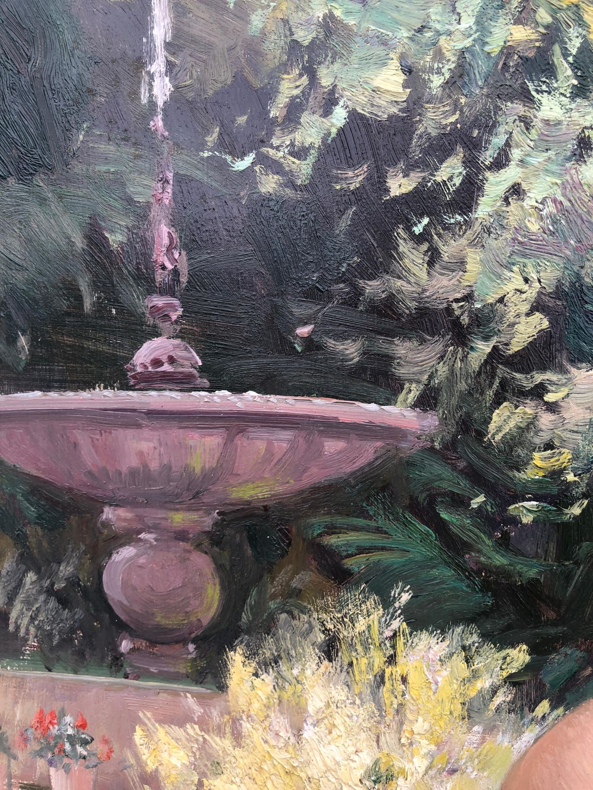 Juan Soler  Woman In Mediterranean Garden Spanish Figurative Impressionist Oil Painting Female Portrait 1980s photo 1250.0