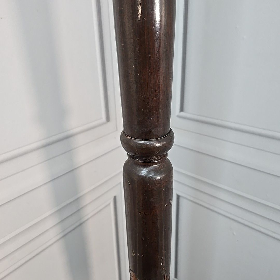 photo furniture Vintage Carved Standard Lamp Wooden Oriental Floor Light Chinese For Rewiring