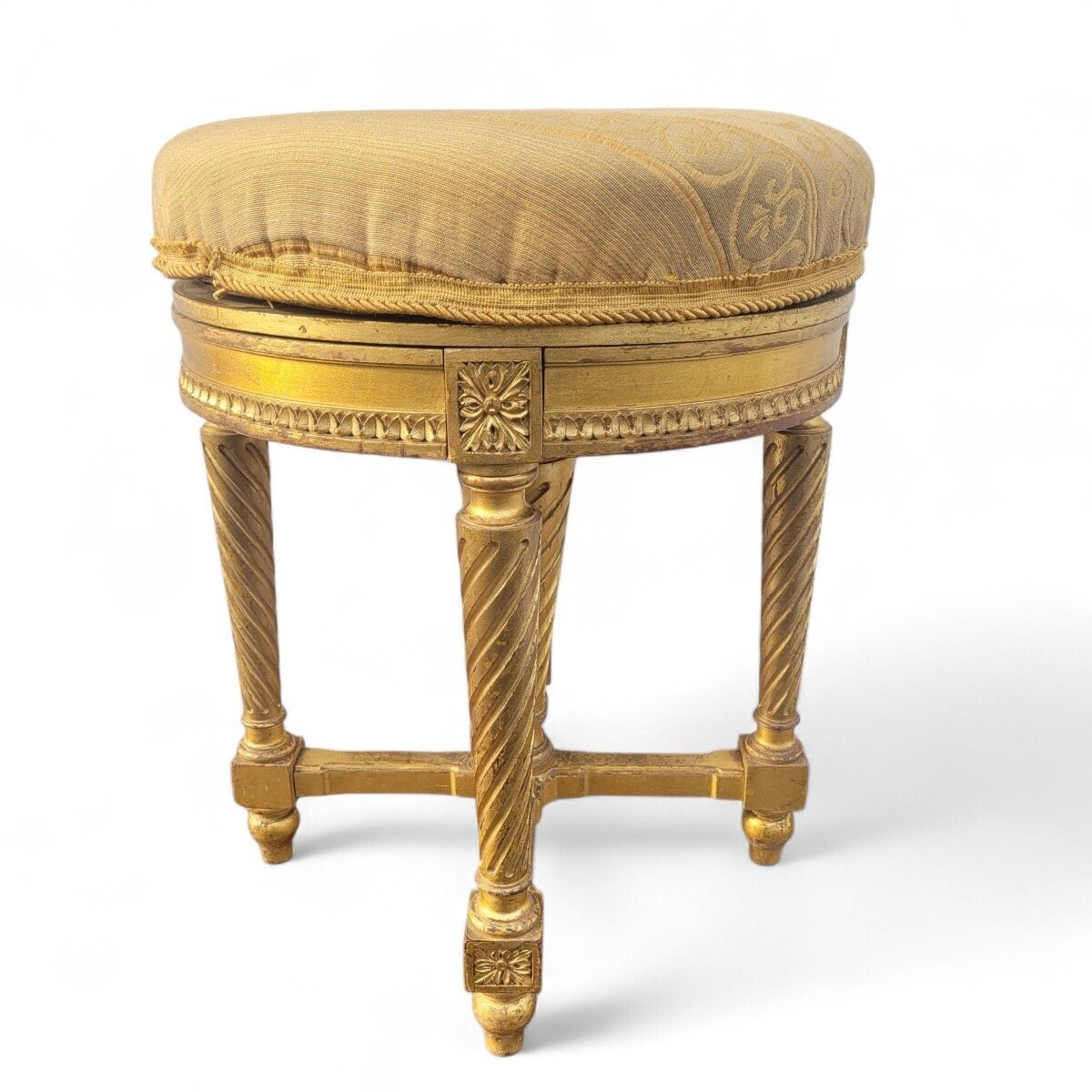 Swivel Piano Stool  Gilded Wood  Late 19th Century