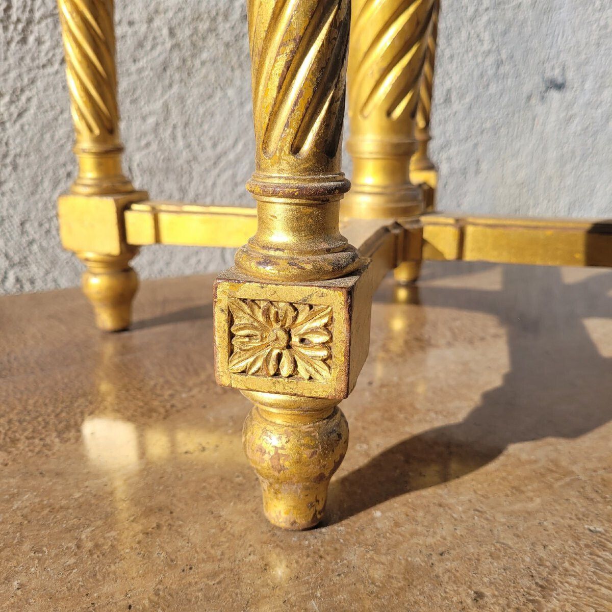 Swivel Piano Stool  Gilded Wood  Late 19th Century photo Furniture