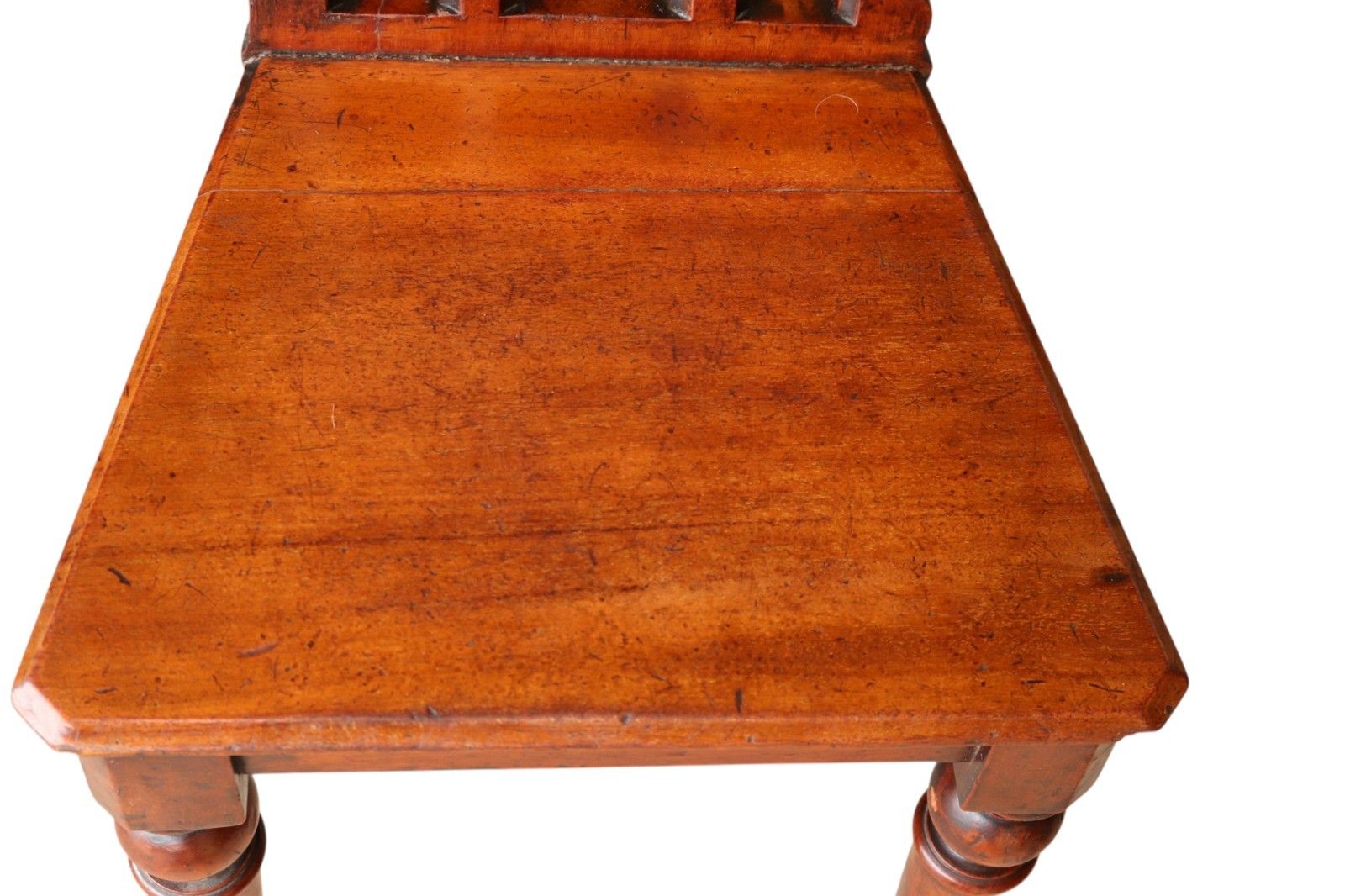 Pair Of Antique Mahogany Pugin Style Carved Gothic Steeple Back Hall Chairs photo Furniture