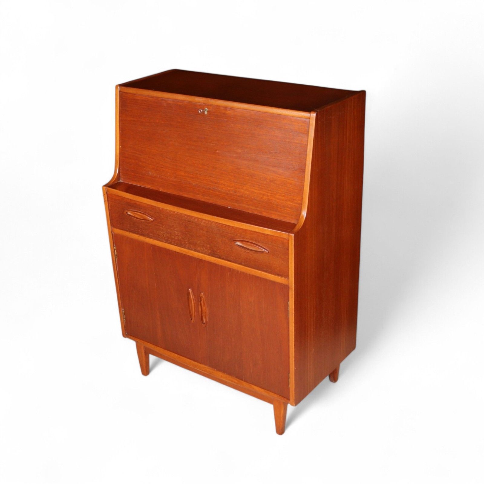 Furniture Mid Century Jentique Teak Writing Bureau 1960s photo
