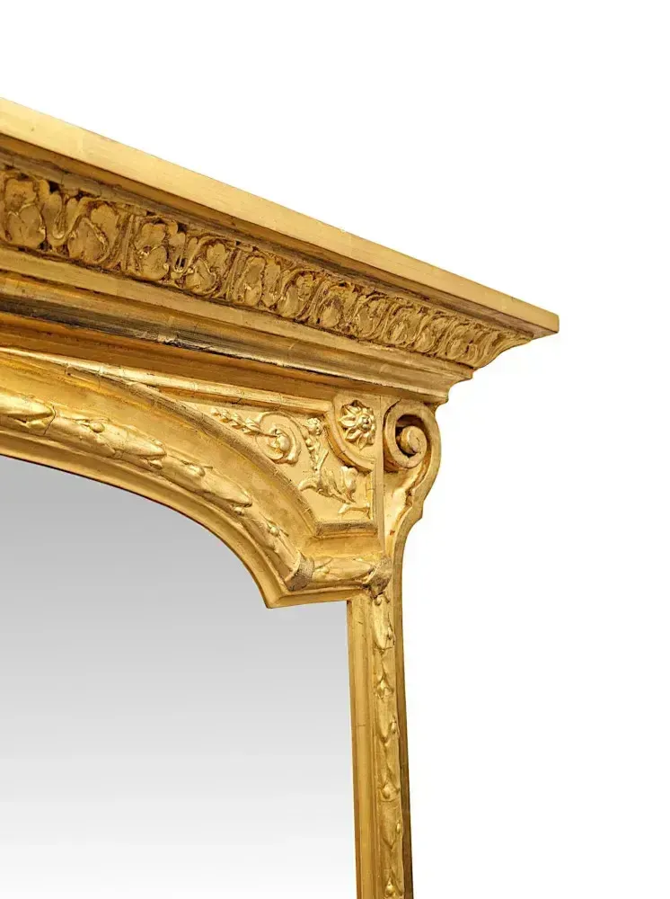 A Very Rare Large 19th Century Irish Country House Giltwood Overmantel Mirror photo 14309.234