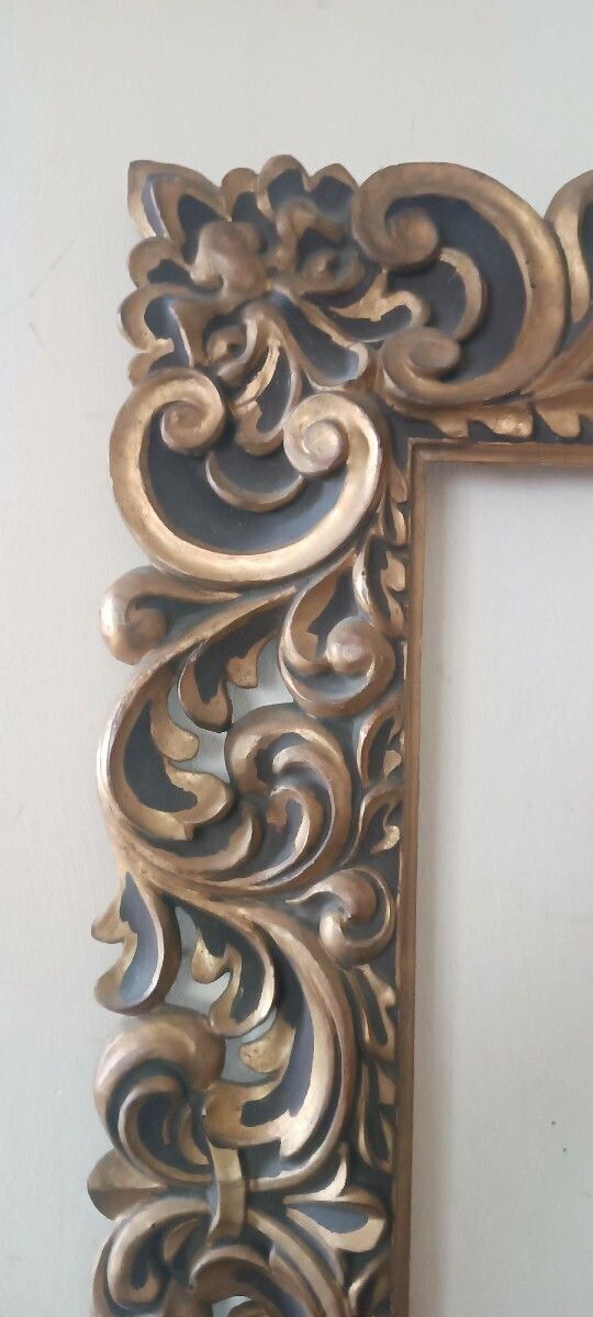 Large Antique Lacquered And Gilded Frame Italy 19th Century photo 780.0