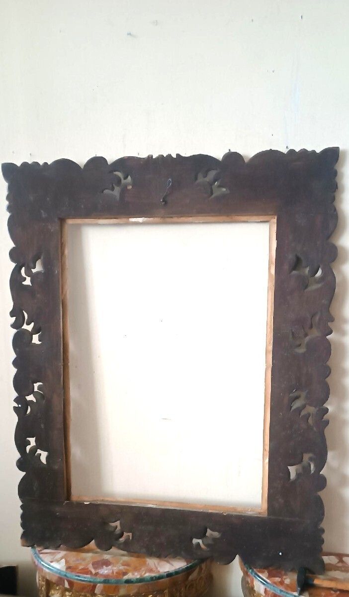 Large Antique Lacquered And Gilded Frame Italy 19th Century photo vintage