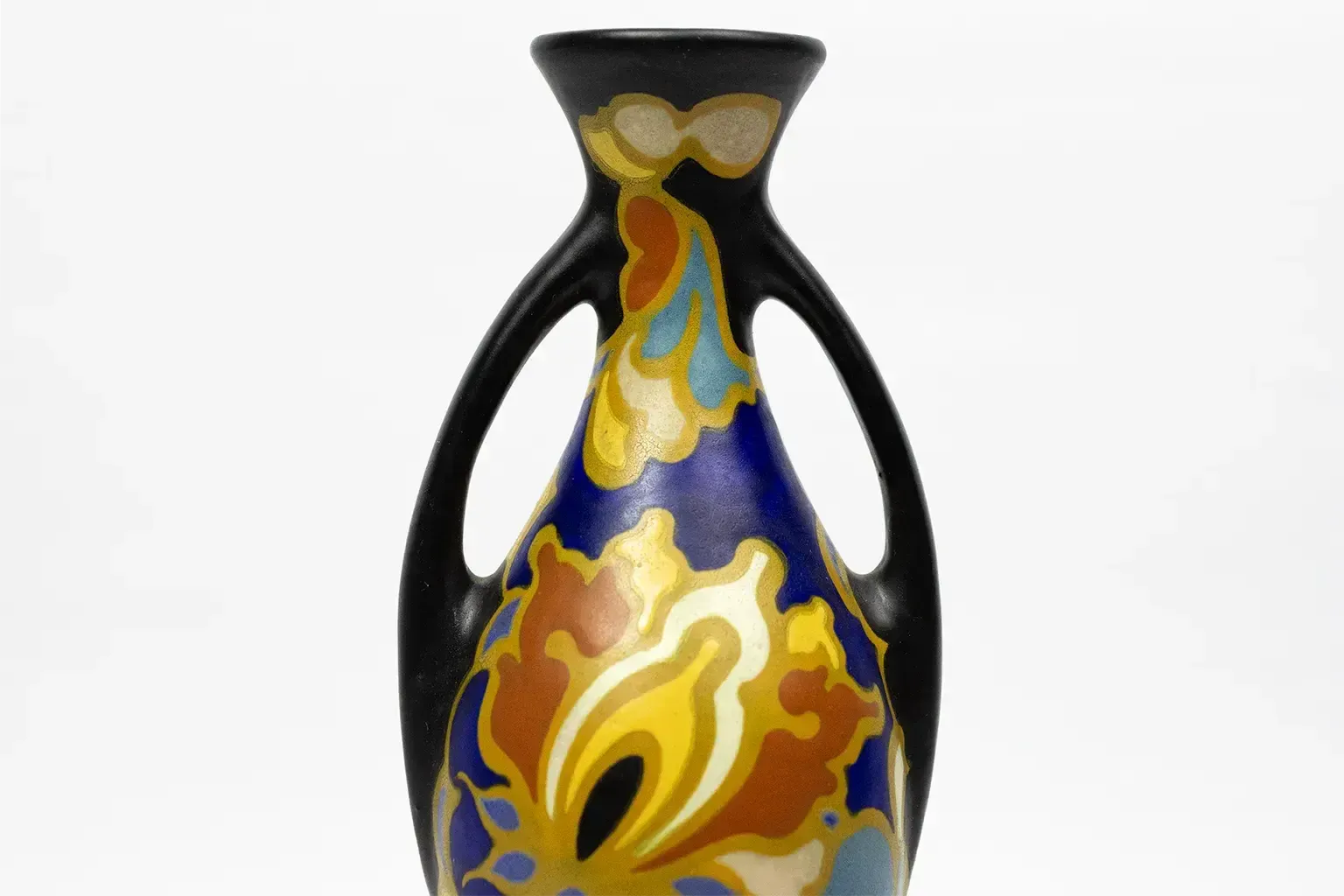 Regina Gouda Vase With Handles — Irene Decoration, Polychrome Matte Earthenware, Netherlands, 1920s–1930s photo furniture