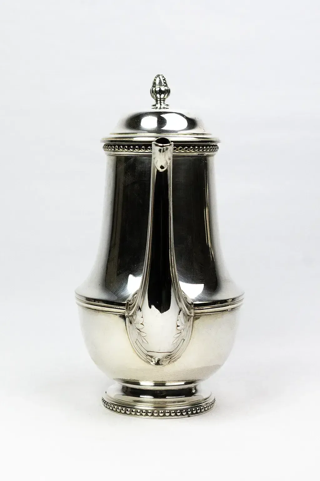 Ercuis Silver Plated Metal Coffee Pot — Decorated With Pearl Friezes, Ebony Handle photo Home Decor