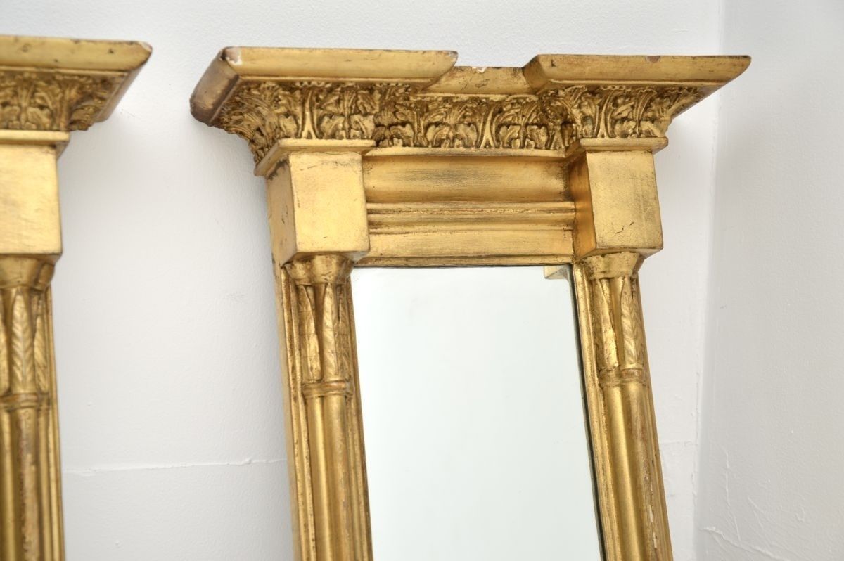 Pair Of Antique Regency Period Gilt Wood Pier Mirrors photo for sale