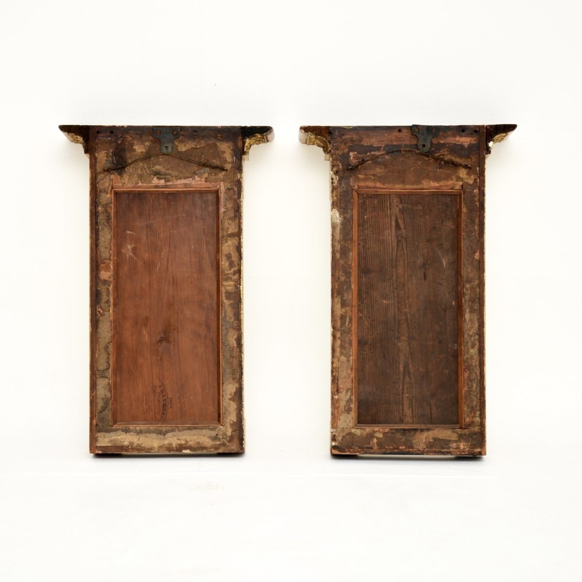 Pair Of Antique Regency Period Gilt Wood Pier Mirrors photo vintage