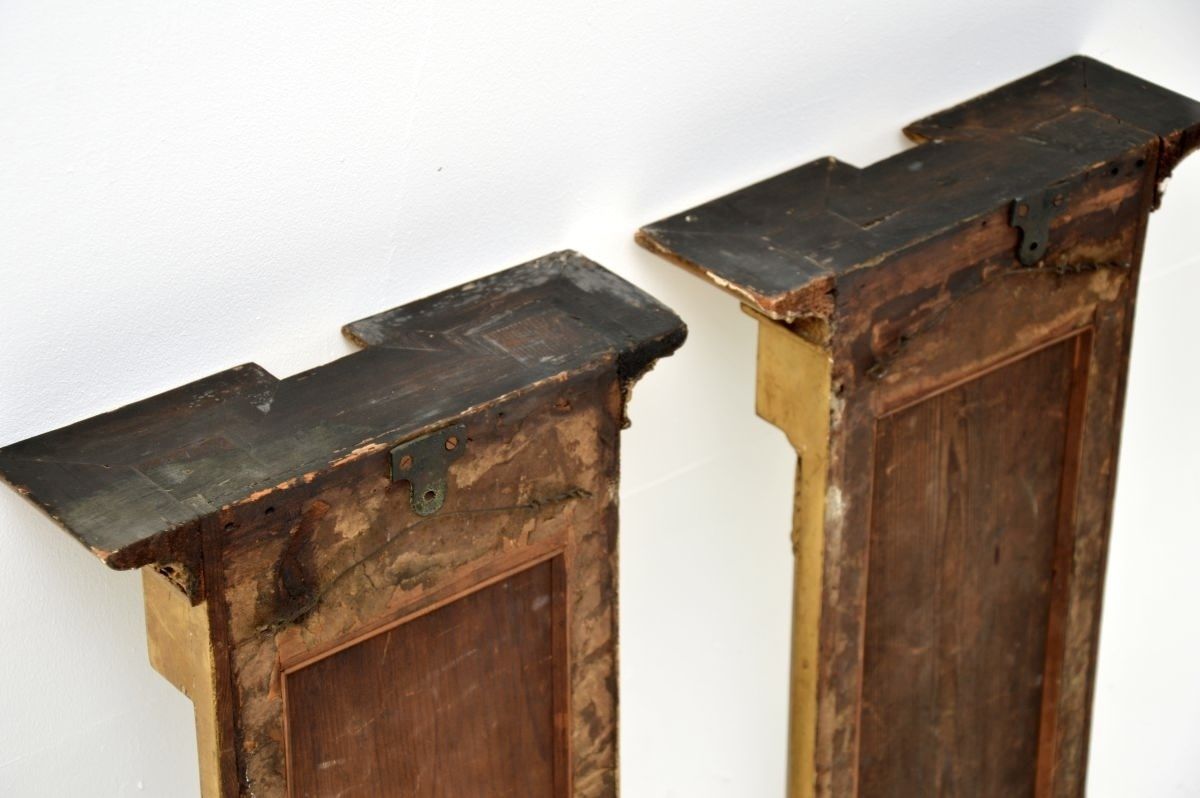 photo furniture Pair Of Antique Regency Period Gilt Wood Pier Mirrors