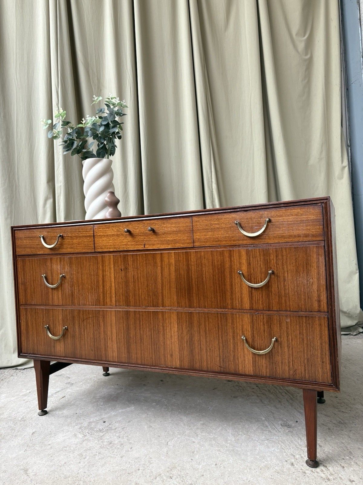 Vtg Mid Century Sideboard Multi Chest Of Drawers Danish Italian Retro R1135 photo for sale