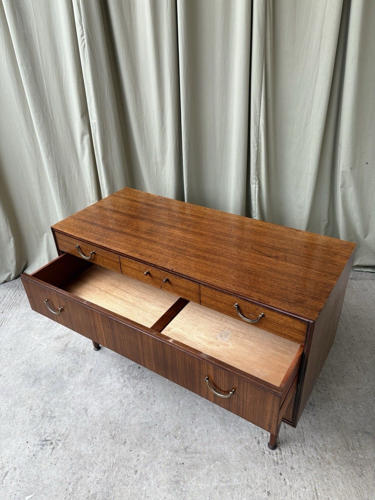 photo vintage Vtg Mid Century Sideboard Multi Chest Of Drawers Danish Italian Retro R1135