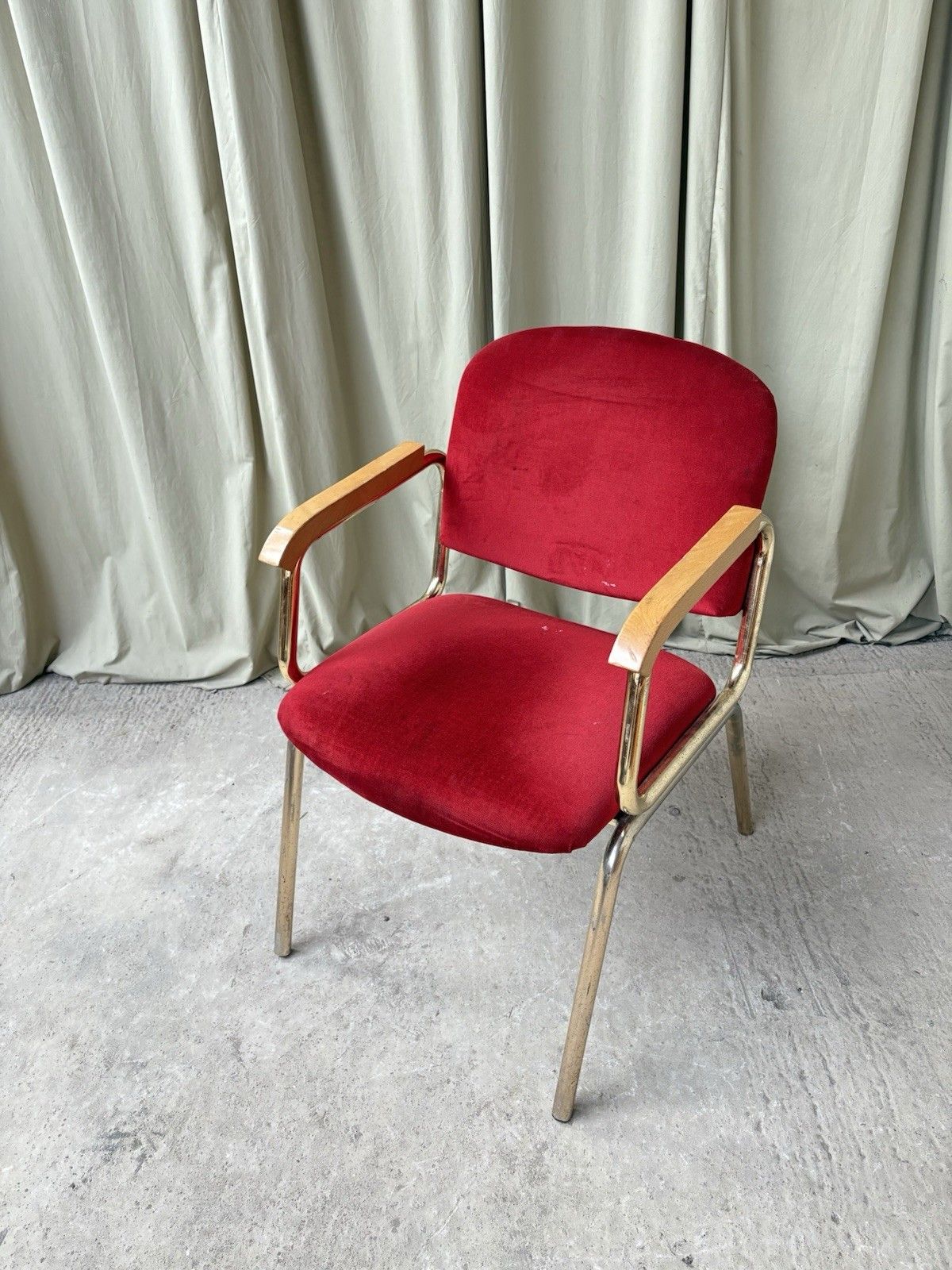 Vtg Late Mid Century Armchair Chrome Desk Chair Lounge Retro Bauhaus Style R1134 photo 155.25