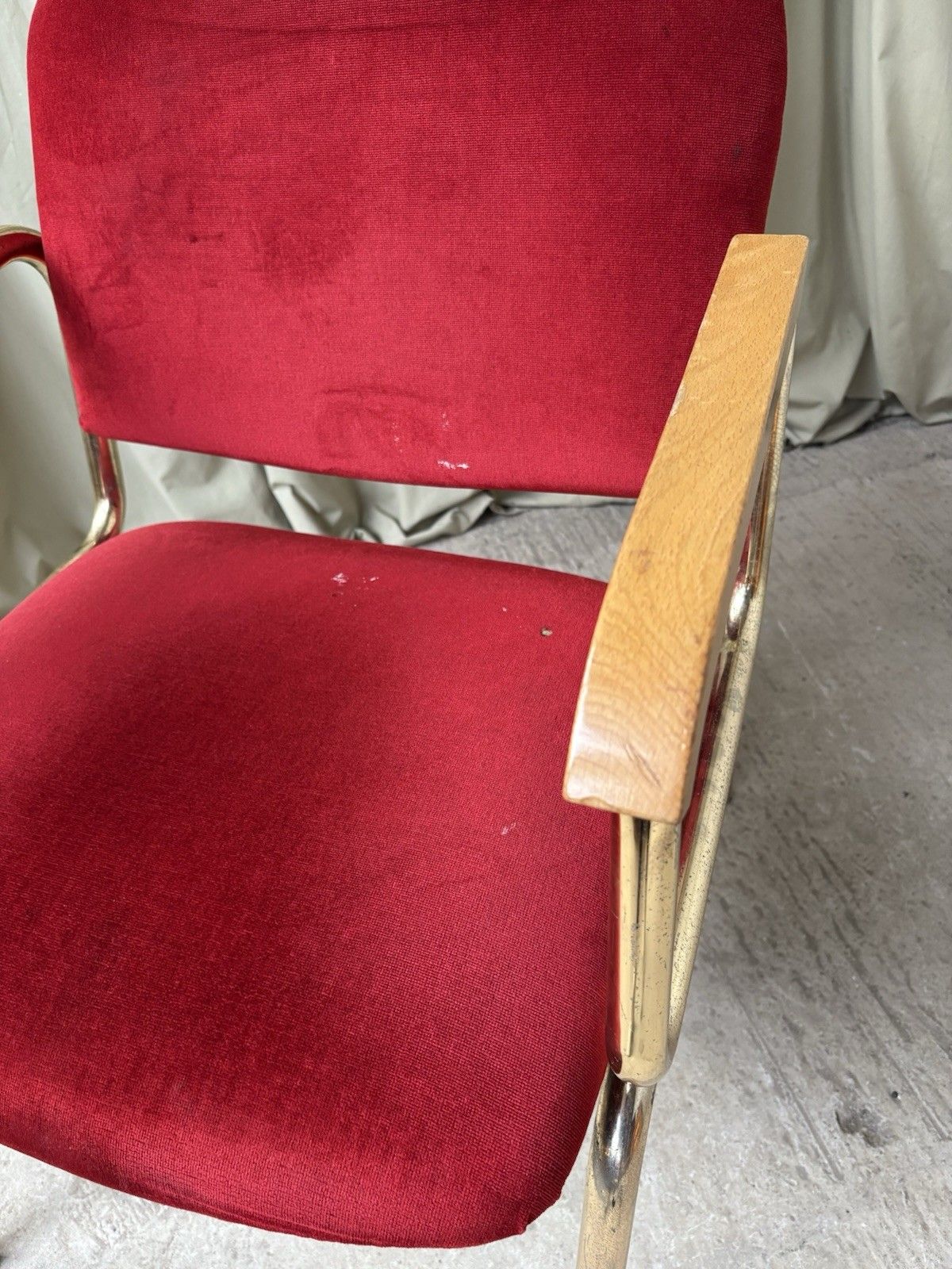 Vtg Late Mid Century Armchair Chrome Desk Chair Lounge Retro Bauhaus Style R1134 photo vintage