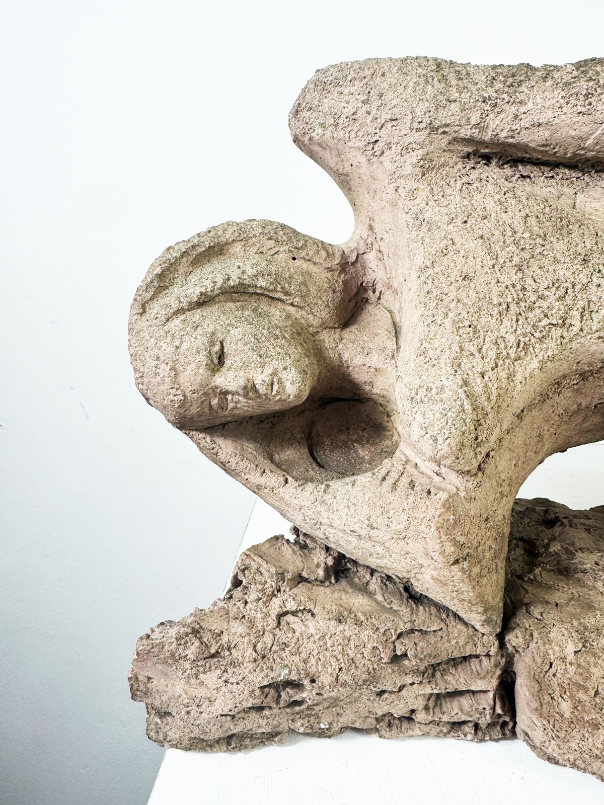 Large Mid Century Ceramic Reclining Figure Sculpture | Modernist Stoneware, Henry Moore Inspired Statue photo Art
