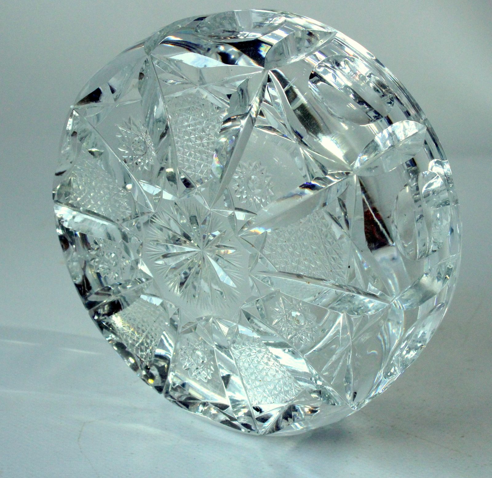 Art Deco   Heavy Lead Crystal Glass Ashtray From The 1930s photo buy