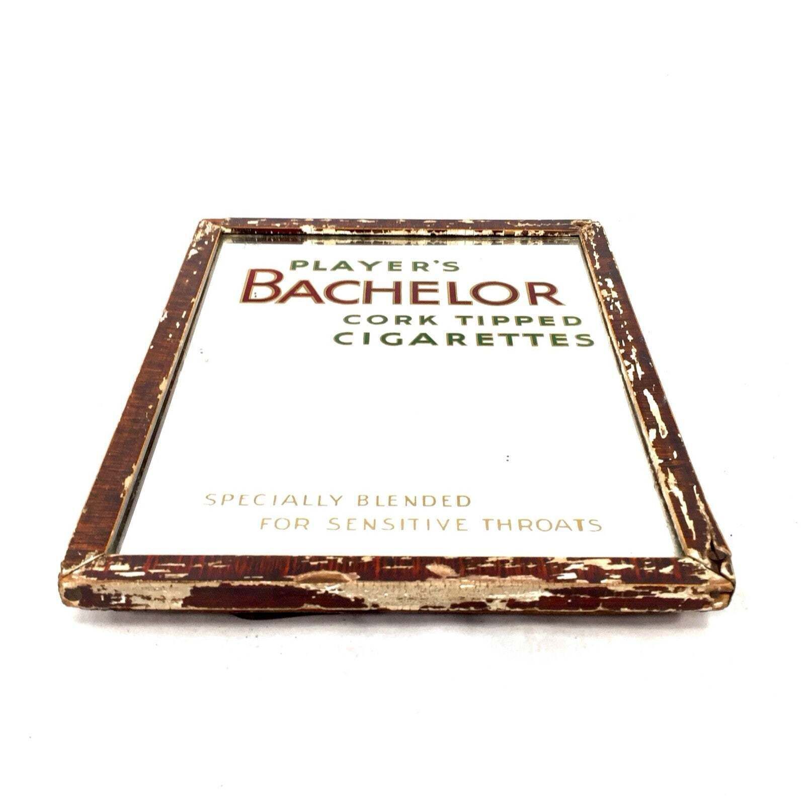 Antique Advertising Player's Bachelor Cigarettes Framed Mirror / Sign Tabletop photo vinterior