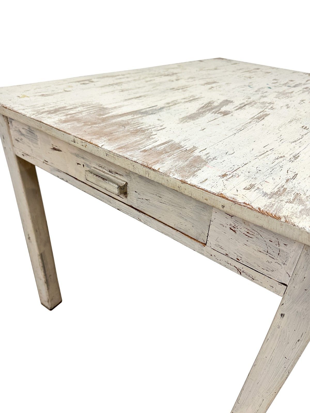 Vintage Distressed Desk Utility Table White Retro Mid Century Modern W/ Drawer photo buy