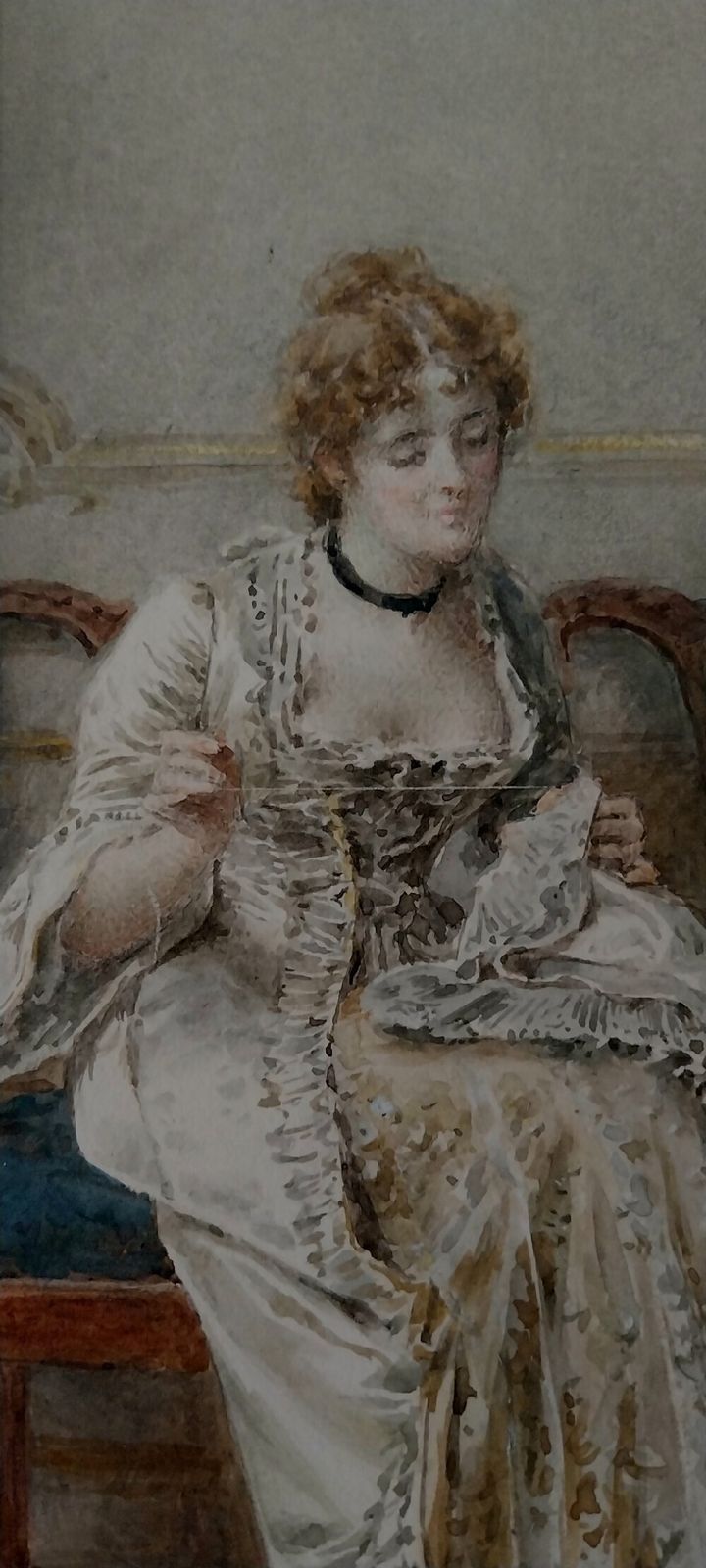 Art George Goodwin Kilburne Watercolour "Repairing The Damages" photo