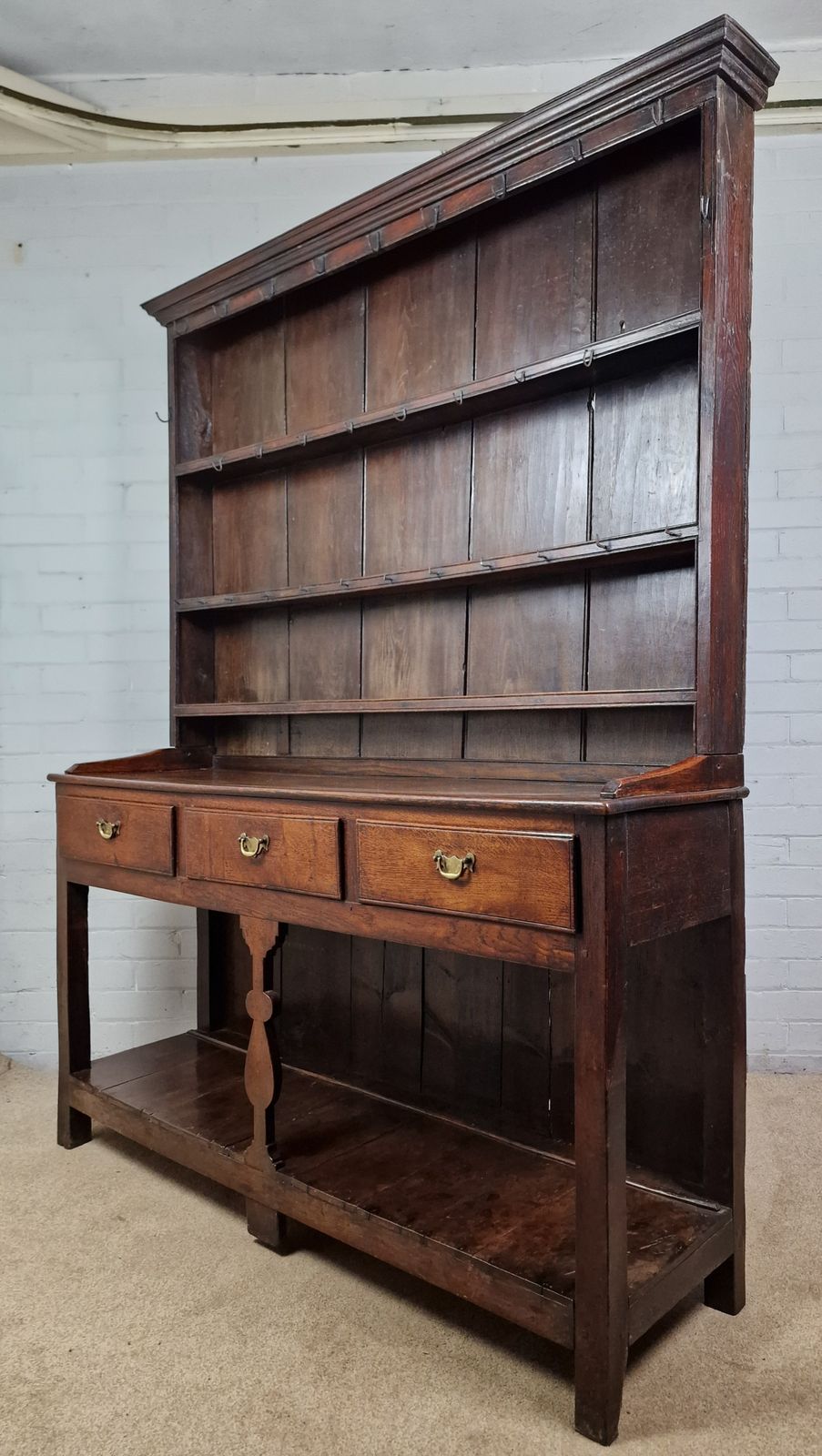 Antique Oak Dresser And Plate Rack   George II (18thc.) photo for sale