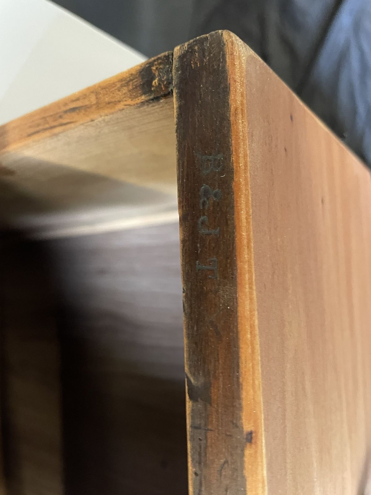 photo buy Rustic Farmhouse Chest Of Drawers – Painted Taupe & Natural Wood, Brass Details