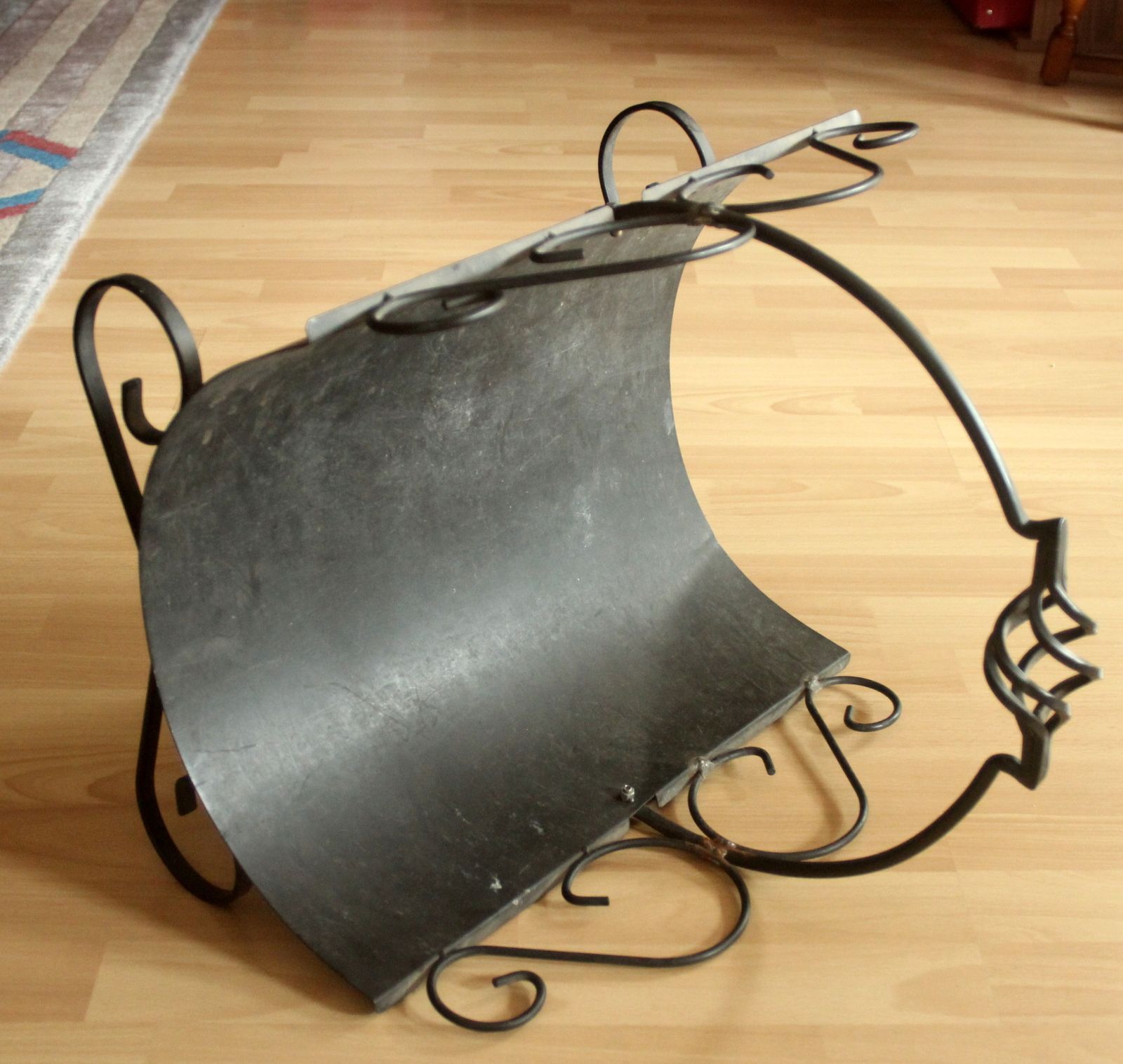 Handmade Firewood Basket   Made Of Wrought Iron And Metal   Vintage photo 119.0