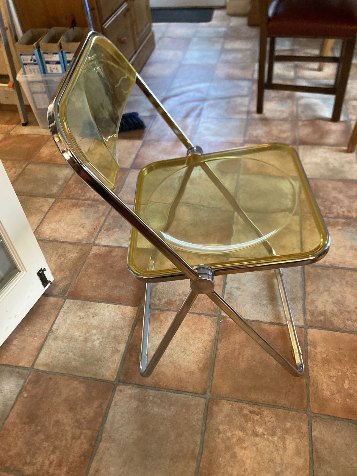 Yellow Giancarlo Piretti For Castelli, Plia Folding Chair photo furniture