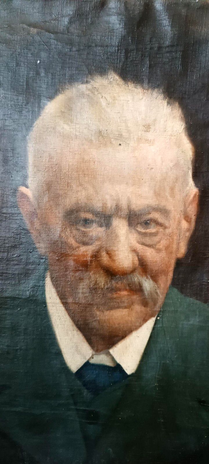 Antique Painting Early 900 Male Portrait Signed S.Bruno photo vinterior