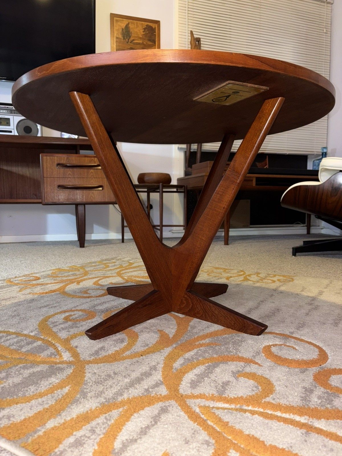 Furniture Mid Century Danish Kubus Teak Starburst Radial Coffee Table Retro G Plan Era photo