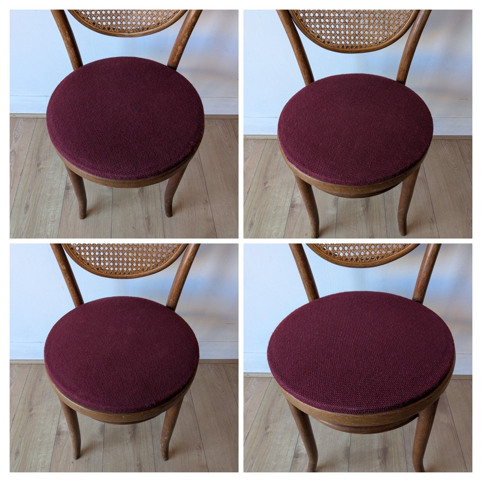 Set Of 4 Vintage Cane Back Dining Chairs | Bistro Style | photo 295.0
