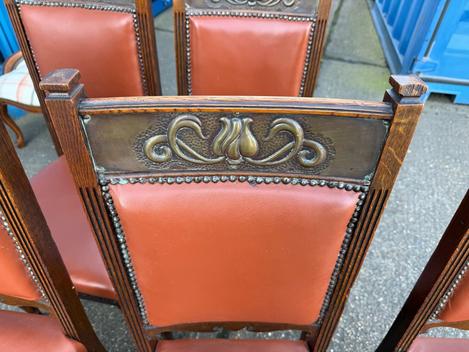 Set Of 6 Victorian Style Carved Press Back Dining Chairs With Matching Carver Armchairs photo furniture