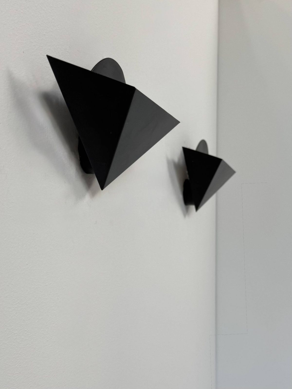 Pair Of Vintage Matte Black Metal Wall Sconces, France, 1970 photo buy