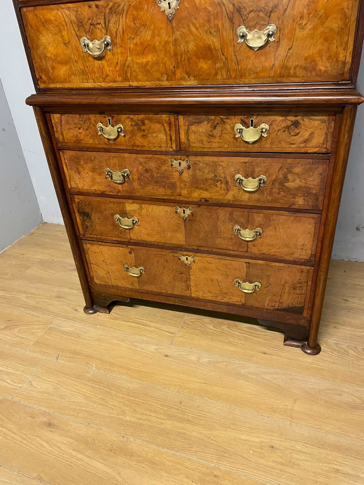 Furniture C19th Burr Walnut Chest On Chest photo