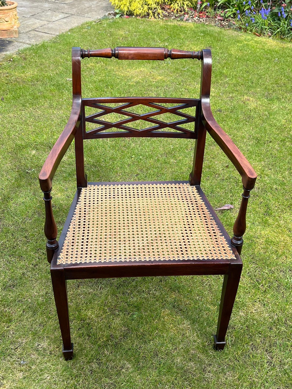 Regency Armchair By English Workshop, Hardwood & Rattan, Circa 1810 photo 1025.0