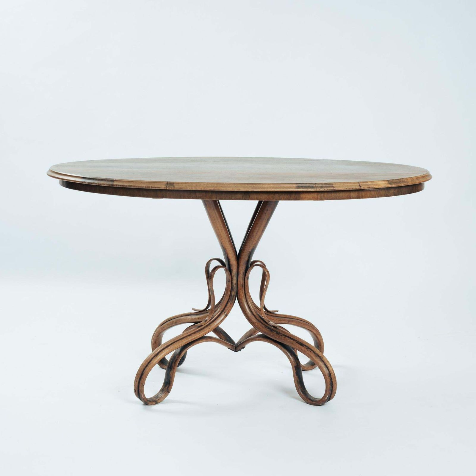 Thonet Occasional Center Table Model No. 3, Bentwood With Flamed Palisander, 1890 photo furniture