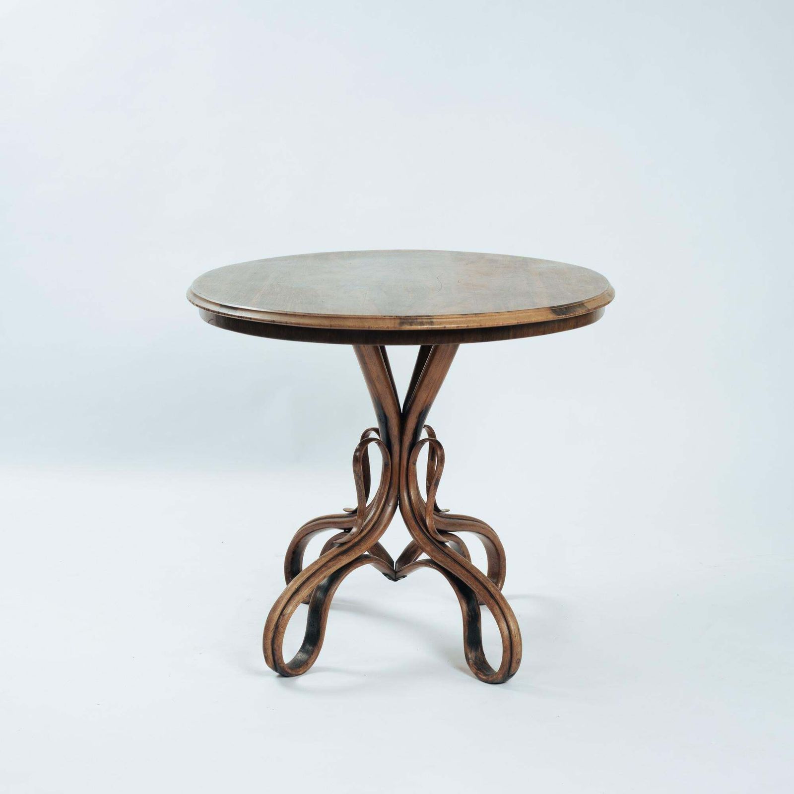 Thonet Occasional Center Table Model No. 3, Bentwood With Flamed Palisander, 1890 photo for sale