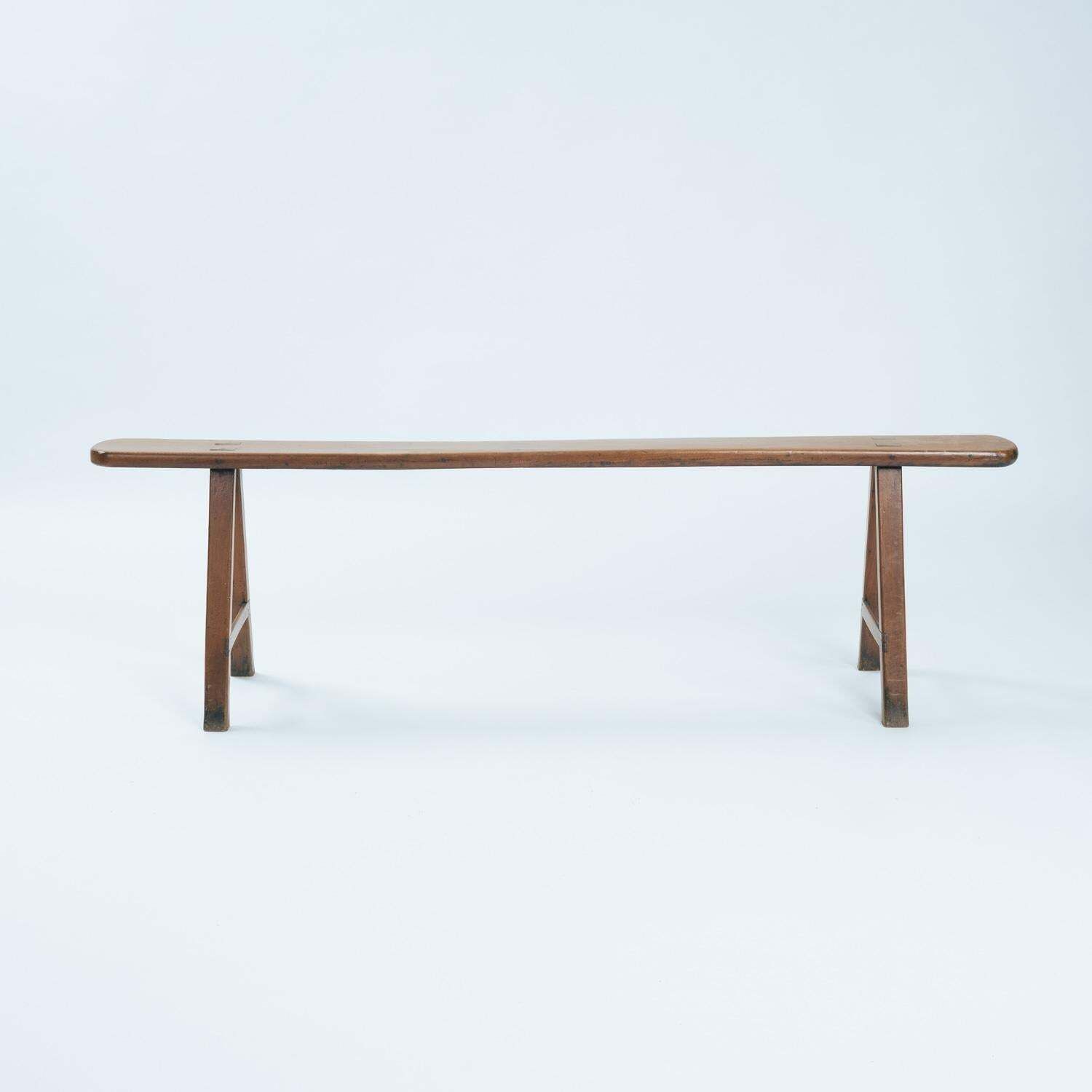 Lomg French Art Deco Style Bench In Oak, 1930s photo furniture