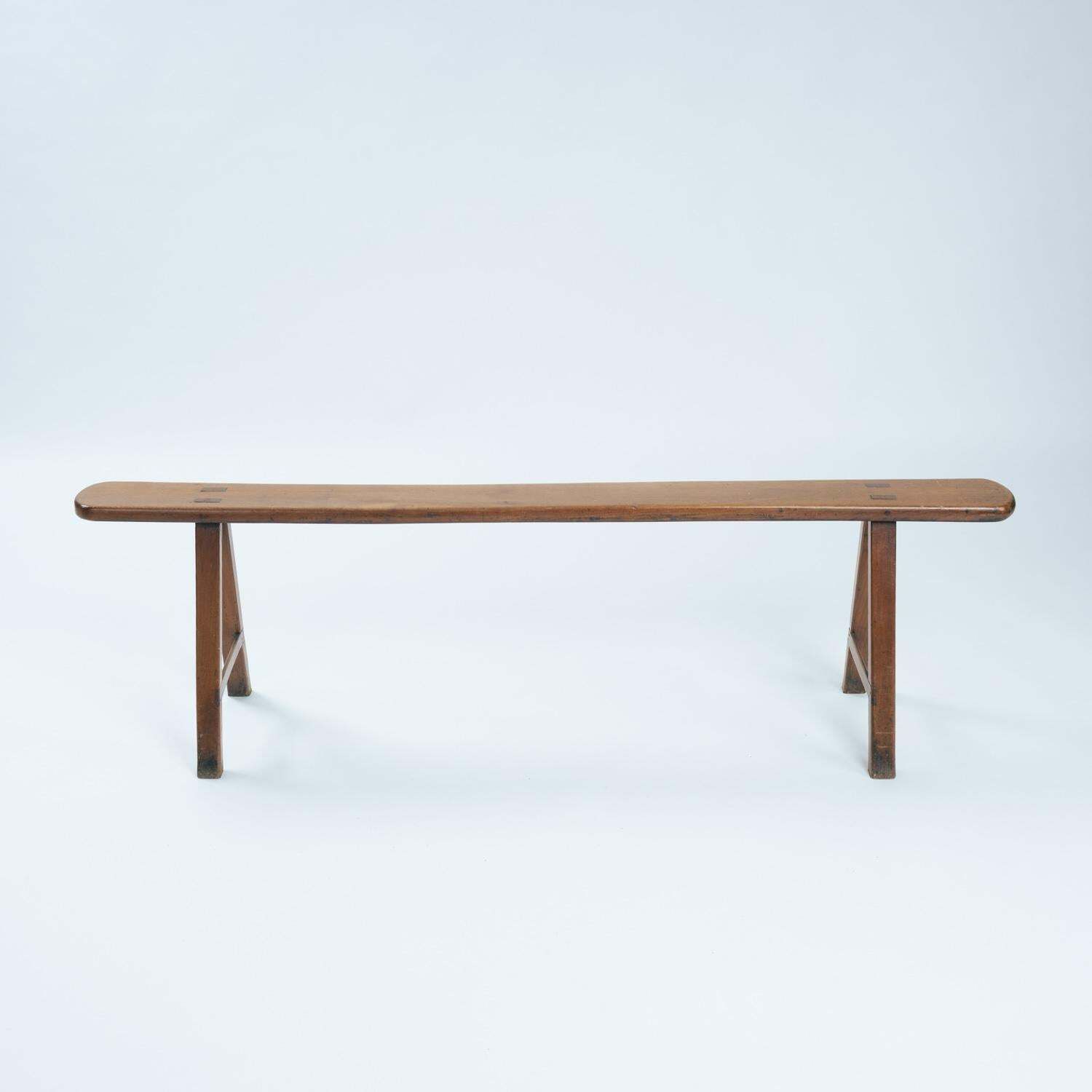 Lomg French Art Deco Style Bench In Oak, 1930s photo buy