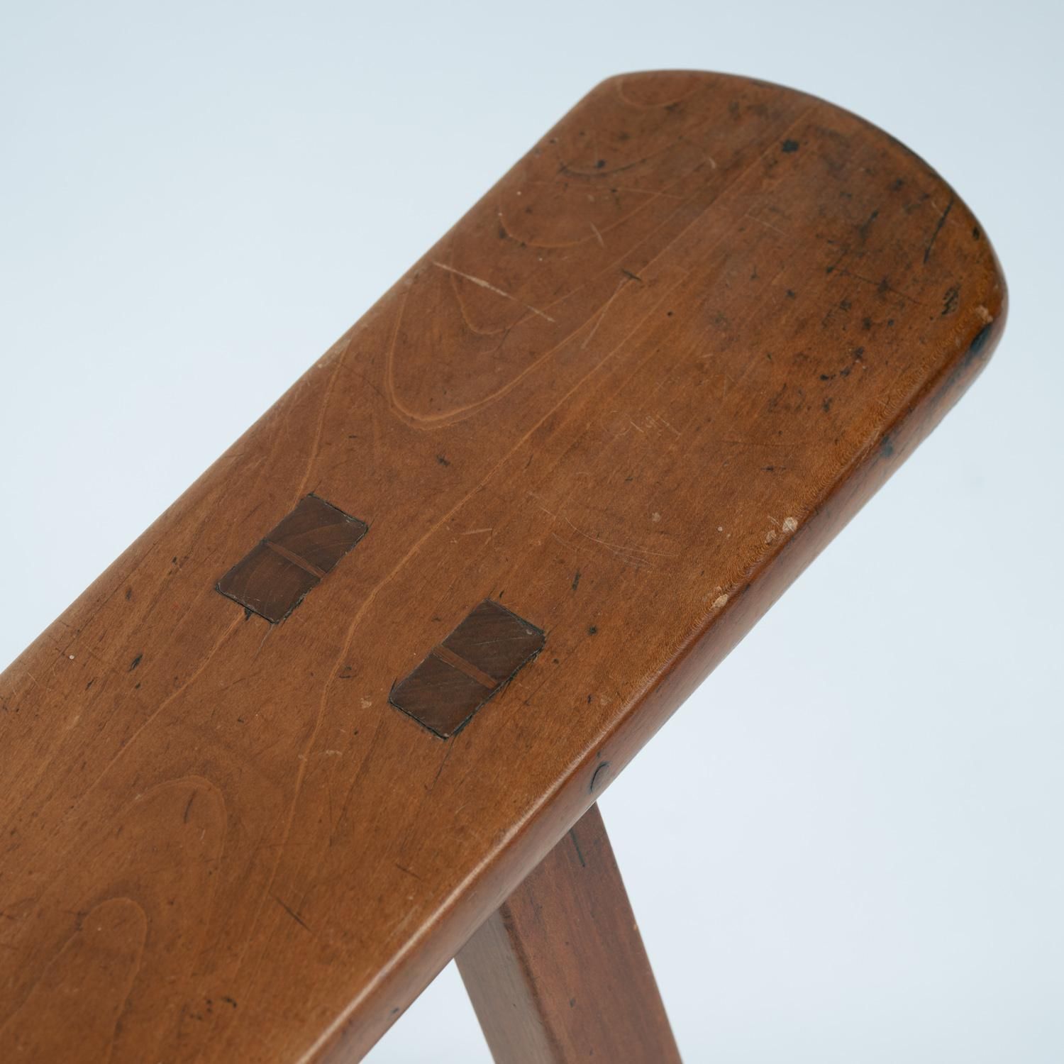 864.0 Lomg French Art Deco Style Bench In Oak, 1930s photo