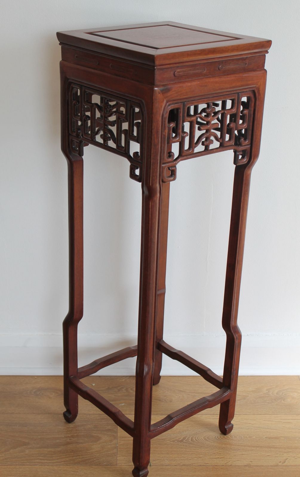 Chinese Hardwood Jardiniere Or Vase Stands photo vintage