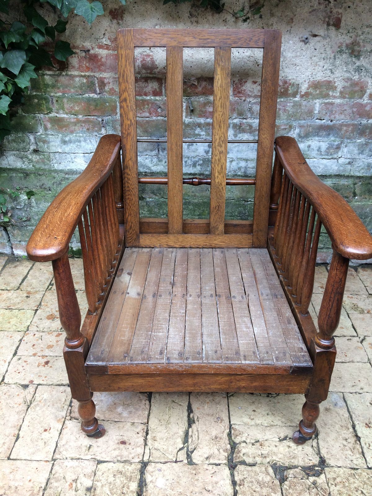 Arts And Crafts Oak Reclining Armchair By Wylie And Lochhead. photo furniture