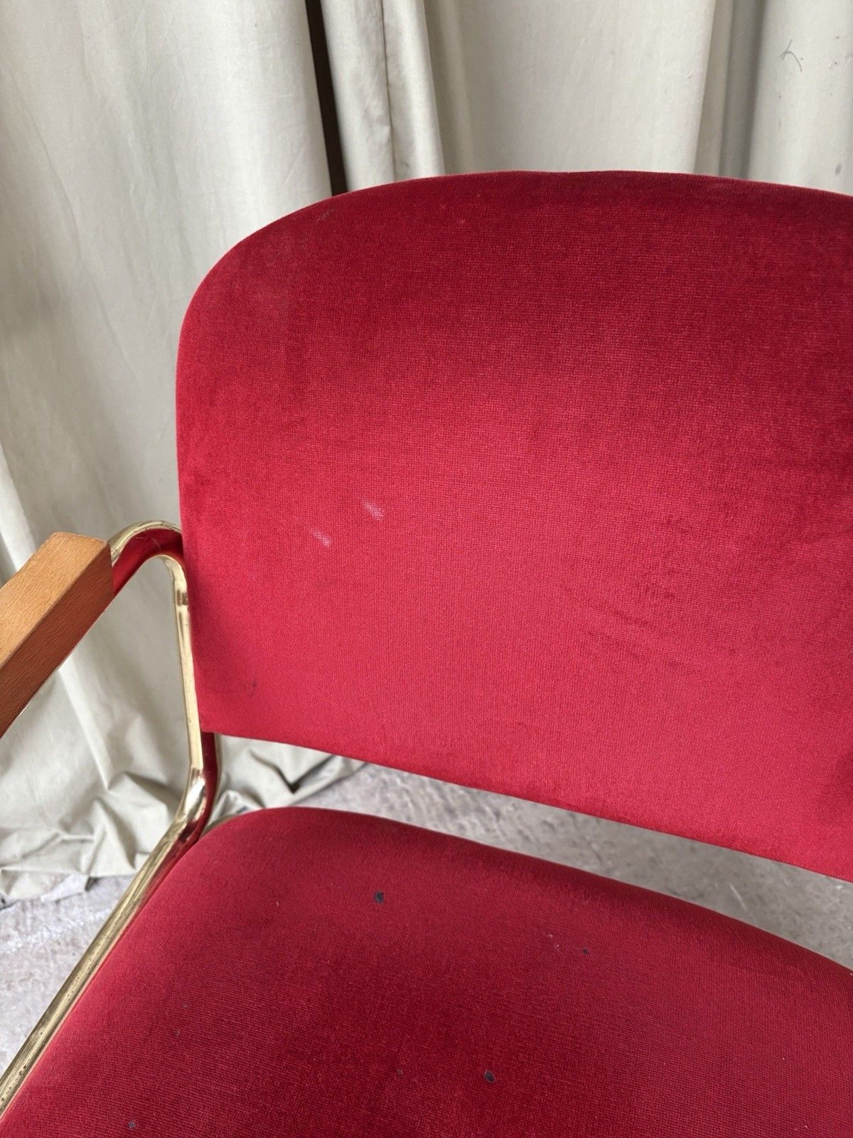 Furniture Vtg Late Mid Century Armchair Chrome Desk Chair Lounge Retro Bauhaus Style R1139 photo